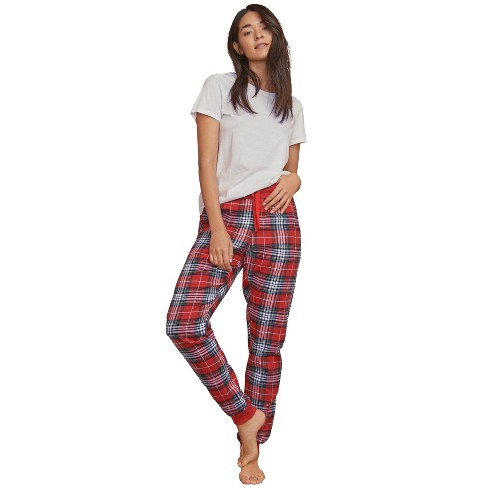 Women's Flannel Pajama Pants - Stars Above™ Black Plaid Lurex S : Target