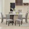 Dining Chairs Set of 5 Upholstered Parsons Dining Chairs with Nailhead Trim and Solid Wood Legs Fabric Dining Room Kitchen Side Chair - 2 of 4