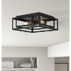 Dewdrop 4-Light Square Flush Mount Ceiling Light, Modern Black and Brass Industrial Fixture for Kitchen or Hallway - 4 of 4