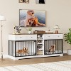 Homhougo 82" Large Dog Crate Furniture for 2 Dogs, TV Stand with 4 Drawers & Shelves, Indoor Dog Kennel - 4 of 4