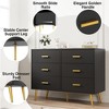 Whizmax White 6 Drawer Dresser with Storage Space, Modern Wooden Dresser with Gold Handles, Chest Dresser with Deep Drawers for Bedroom, Living Room - 4 of 4