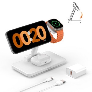 GreenEver Wireless Charging Station 3-in-1 Foldable Charger Phone Stand Charge for iPhone 12-16 Pro/Max/Plus for AirPods - 1 of 4