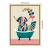 Kate & Laurel All Things Decor 18"x24" Sylvie MCM Cow in Bathtub Framed Canvas by Rachel Lee Natural - 3 of 4
