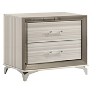 HomeRoots 25" Silver And White Wood Lighted Two Drawer Nightstand - 4 of 4