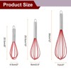 Unique Bargains Stainless Steel Silicone Non-Stick Coated Heat-Resistant Whisk 3 Pcs - 2 of 4