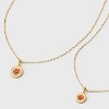 14K Gold Dipped Floral Pendant Necklace Set 2pc - Gold - 4 of 4