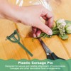 Unique Bargains Plastic Triangle Corsage Buttonhole Safety Pin Green White - 4 of 4