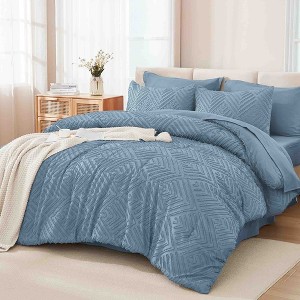 BAGOKIE 7 Pieces Tufted Bed in a Bag Comforter Set for All Season - 1 of 4