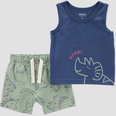 Image of Carter's Just One You®️ Baby Boys' Dino Top & Bottom Set - Blue 3M