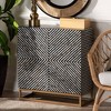 Baxton Studio Belenus Two Tone Mother of Pearl and Metal Storage Cabinet Striped Black/Gray/Gold: Elegant Accent, No Assembly Required - 4 of 4