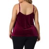 Agnes Orinda Women's Plus Size Christmas Criss Cross Spaghetti Strap Fashion Velvet V Neck Camisole - 4 of 4