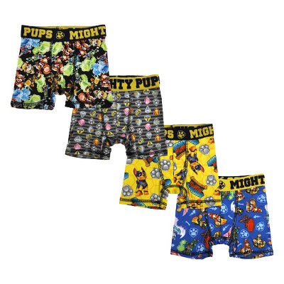 Paw Patrol Mighty Pups 4pk Youth Boys Boxer Briefs-8 : Target