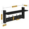 Sorbus 24 Inch Floating Wall Shelf with 5 Heavy Duty Hooks – for Entryway, Bathroom, Bedroom, Kitchen, or Mudroom - 3 of 4