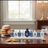Resin Candle Holder Menorah 28.5" – Blue & White Design by Melrose - 3 of 3