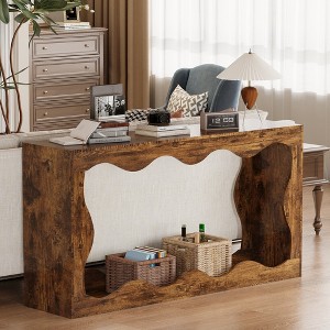 63-Inch Farmhouse Entryway Table for Entrance, Hallway, Living Room - 1 of 4