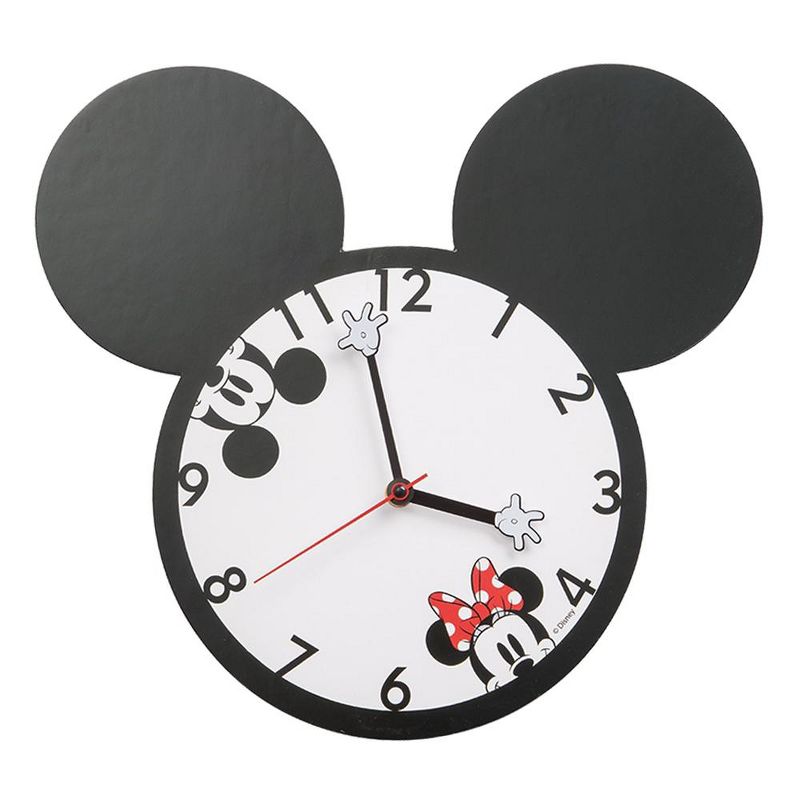 Disney Mickey & Minnie Mouse Shaped Deco Wall Clock, 1 of 2