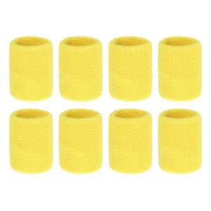 Unique Bargains Sweat Absorbent Elastic Tennis Badminton Basketball Wrist Sweatbands 8 Pcs - 1 of 4
