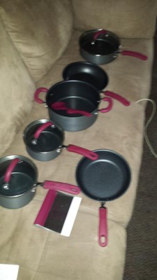 Rachael Ray Create Delicious 11pc Hard Anodized Nonstick Cookware Set Teal  Handles