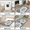 FURNIinspire Floor Mats Home 3 Piece Kitchen Rug Machine Washable Floor Mat for Living Room, Vintage Carpet, Non Slip, White, 60"*20" - 4 of 4