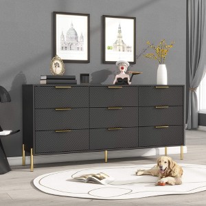 Sideboard 62.9", White Buffet Cabinet with 9 Drawers, Modern Storage for Living Room, Bedroom and Kitchen - 1 of 4