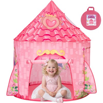Joyfy Princess Play Tent for Girls, Pop Up Play Tent Play House for Kids Indoor Outdoor Play,  Todders Large Castle Playhouse Tent for Girls Age 1+