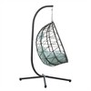 ELJGET Hanging Egg Chair with Stand, Indoor Outdoor Wicker Rattan Egg Swing Chair Hanging Basket Chair with Cushion Headrest - 2 of 4