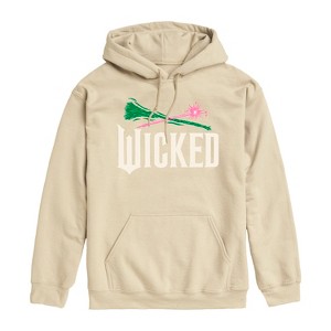Men's - Wicked - Wand And Broomstick Logo -Mens Long Sleeve Fleece Pullover Hoodie Graphic Fleece Pullover Hoodie - 1 of 4