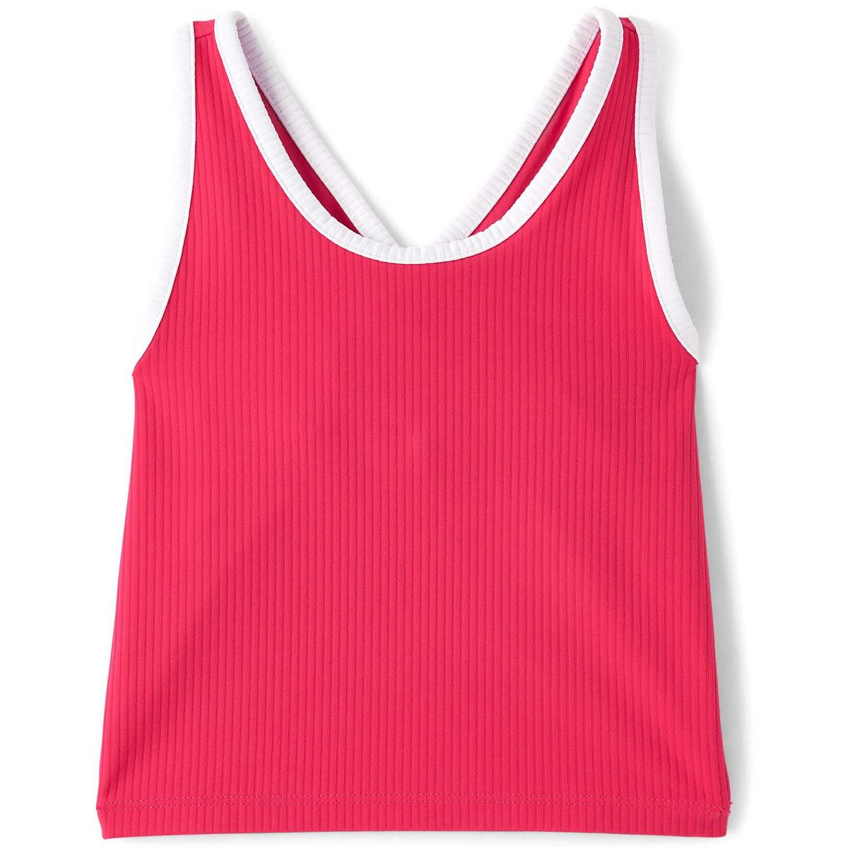 The Children's Place Girls Active Sleeveless Contrast Ribbed Cross Back Tank Top - thumbnail 10