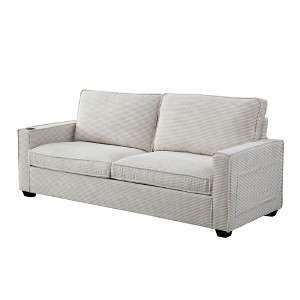 NicBex 87.4 Inch Corduroy 3-Seat Sofa with Cup Holder and Storage Bags for Living Room,Office,Apartment - 1 of 4