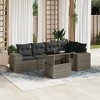 vidaXL 6 Piece Patio Sofa Set with Cushions Gray Poly Rattan - without storage - 2 of 4