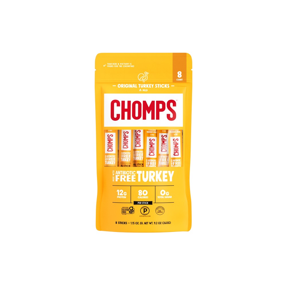 Chomps Snack Sticks Original Turkey Meat Sticks - 9.2oz/8ct