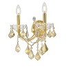 Elegant Lighting Maria Theresa 2 light Gold Wall Sconce Golden Teak (Smoky) Royal Cut Crystal - 4 of 4