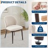 Acekool Set of 8 Space-Smart Dining Chairs - Cream PU Seats w/Walnut Trim, Steel-Reinforced Frame for Large Gatherings - 3 of 4