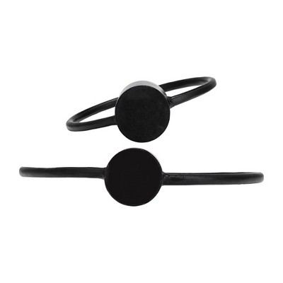 Set of 2 Black Aluminum Ring Candle Holders