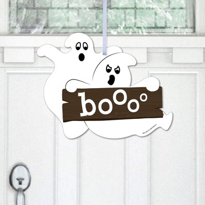 Big Dot of Happiness Spooky Ghost - Hanging Porch Halloween Party Outdoor Decorations - Front Door Decor - 1 Piece Sign