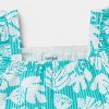 Toddler Girls' Adaptive Sleeveless Woven Floral Dress - Cat & Jack™ Turquoise Green - 3 of 4