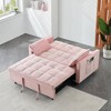 Jump Into Fun Velvet Futon Reclining Sofa Bed,3 in 1 Convertible Sleeper Sofa Bed With Reclining Backrest,Toss Pillows,Pockets,for Living Room - 3 of 4