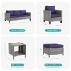 Sonkuki 6-Piece Patio Conversation Set Outdoor Wicker Rattan Furniture Set with Side Table - 2 of 4