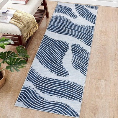 Modern Abstract Washable Area Rug Non-Shedding Soft Dining Room Rug