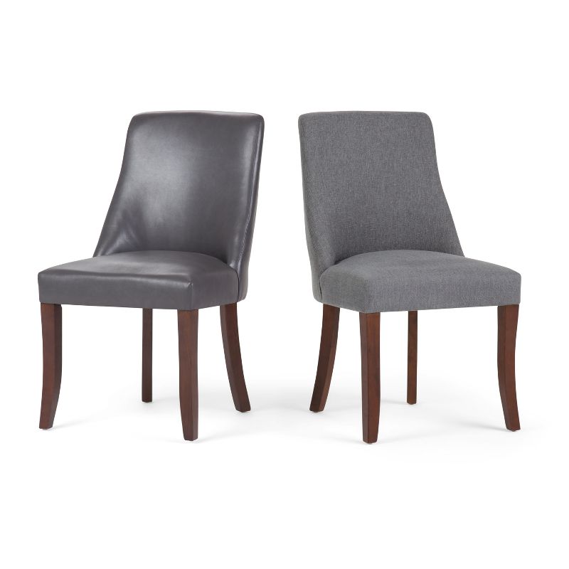 Set of 2 Haley Deluxe Dining Chair Slate Gray Linen Look Fabric - WyndenHall, 6 of 11