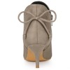 Allegra K Women's Pointed Toe Back Bow Side Zipper Kitten Heel Ankle Booties - 3 of 4
