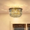ALOADECOR 3 Lights 16" Traditional Gold Flush Mount With Clear Crystal Accents - 4 of 4