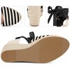 BLISSFUL STEP Women's Stripe Lace Up Round Toe Wedge Sandals - 3 of 4