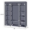 Racxily 59 Inch Portable Wardrobe Closet with Zipper Doors Thick Steel Frame Deep Blue Storage Organizer with Shelves Hanging Rod - 3 of 4