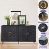 NicBex 4-Door Sideboard Cabinet Modern Buffet Storage Cabinet with Adjustable Shelves & Metal Legs for Living Room,Kitchen,Gray - 3 of 4