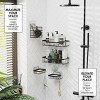 Heavy Duty Bathroom Accessories Organizer No Drilling Wall Mounted Shower Organizer, 5 Pack, Black - 4 of 4
