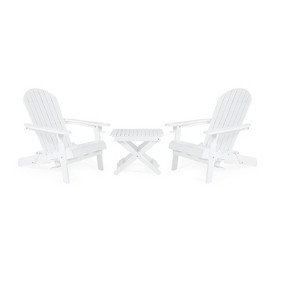 Christopher Knight Home Bellwood Outdoor Acacia Wood Folding 3 Piece Adirondack Chat Set with Cup Holders - 1 of 4