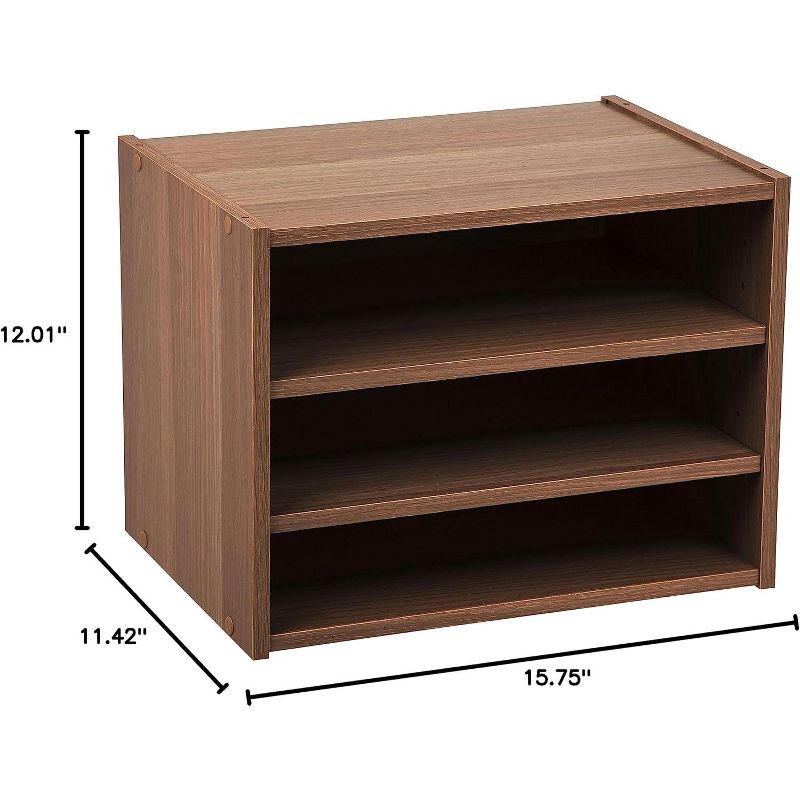 IRIS USA TACHI Modular Wood Stacking Storage Box with Shelf, 4 of 7