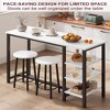 Bar Table with 2 stools, Counter Height Table with 3 Storage Shelves, 3 Piece Dining Table Set for Small Space, Apartment, Kitchen, White&Black - 2 of 4