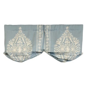 RLF Home 3" Rod Pocket High Quality Fabric Nora Stationary Balloon Valance for Windows 50" x 23" Blue - 1 of 4